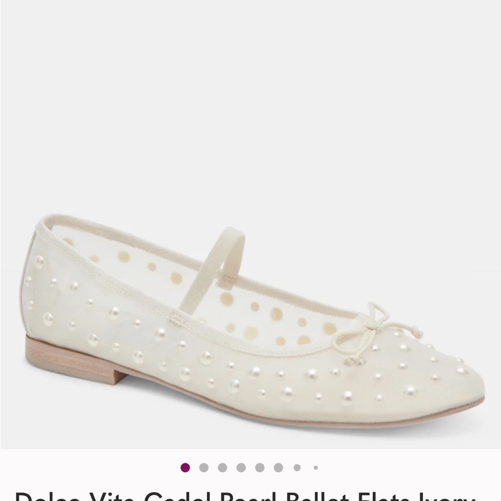 Dolce Vita Cream Pearl Embellished Flats